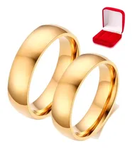Comprar Lindo Par Alianças Titânio Banhado A Ouro 6mm Casamento