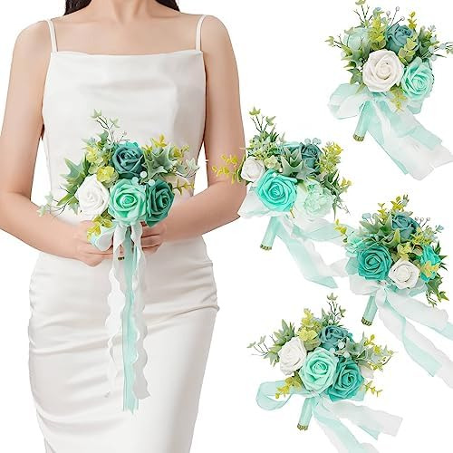 Tinge Time Ramos De Boda De Flores Artificiales De 7 Pulgada