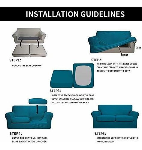 Funda De Sofa Easy-going Suave Elastica De 3 Piezas Azul
