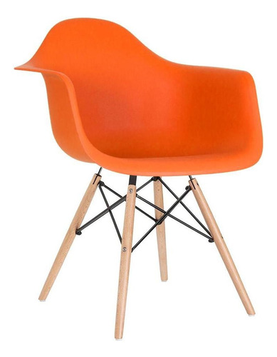 Cadeira Charles Eames Eiffel Wood Daw  Com Braços Cores Estrutura da cadeira Laranja