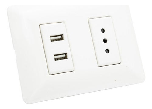 Enchufe Tomacorriente Simple Con 2 Usb Philco Color Blanco