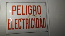 Comprar Letrero Cartel Antiguo Enlozado, Peligro Electricidad.