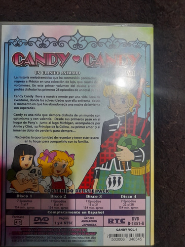 Candy Candy Dvd Vol. 1 Edición De Lujo Original 4 Discos (Usado)