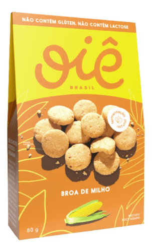 Biscoito Doce De Broa De Milho Sem Lactose Oiê Brasil 35g