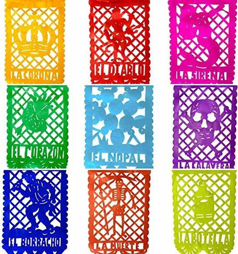 Texmex Fun Stuff La Lotería Mexicana Fiesta Papel Picado Ban