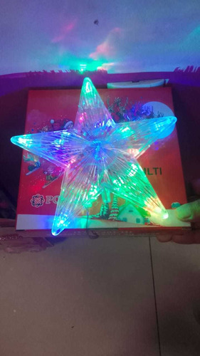 Estrella Navideña Con Luz Led Multi Punta De Árbol Navideño 