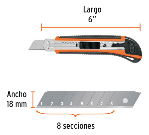 Cutter 18mm Profesional Con Alma Metálica Y Grip Truper