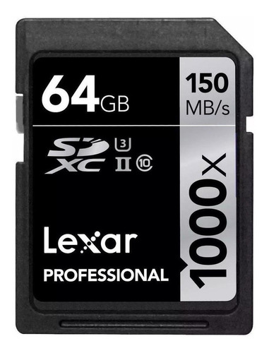 Cartão de memória Lexar LSD64GCBNA1000  Professional 1000x 64GB