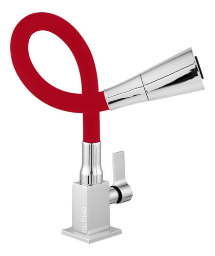 Torneira Quadrada Cozinha Mesa Gourmet Cônico Vermelha 1/4 V