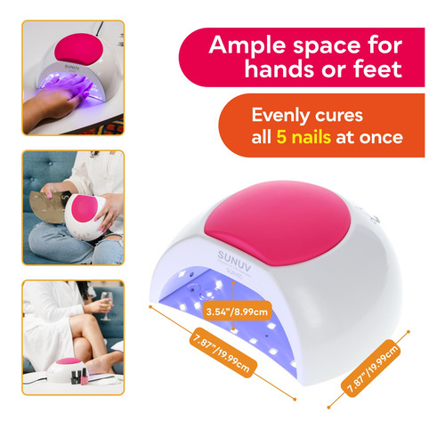 Lámpara De Uñas Uv Sunuv Sun2c De 48 W Con 4 Ajustes De Temp