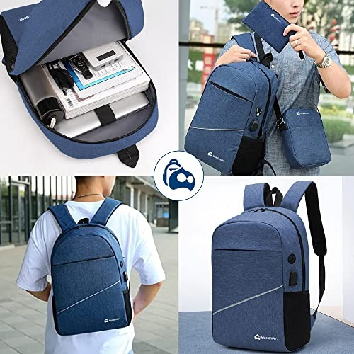 10 Sets Mochila Para Laptop Con Mochila Cruzada Y Lapicera