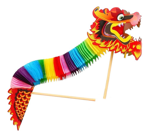 Dragón De Papel De Año Nuevo Chino, Juguete 80cm Arcoíris