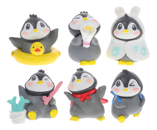 Llavero Con Adornos De Pingüinos En Miniatura, 6 Unidades