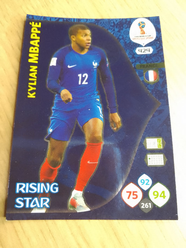 Carta Kylian Mbappe Adrenalyn Mundial Rusia 2018 Rising Star