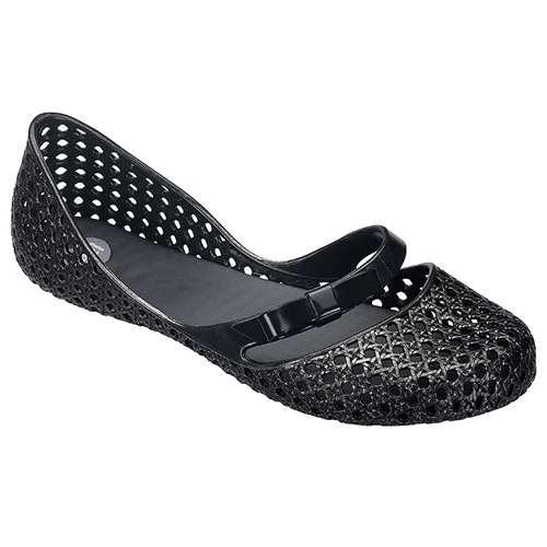 Flat Mel Nectarine Negro Dama Mujer Zapato Mel By Melissa