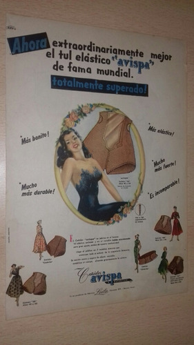 P393 Clipping Publicidad Ceñidor De Cintura Avispa Año 1956