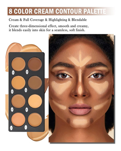 Paleta De Maquillaje De Contorno En Crema, Corrector De Cobe