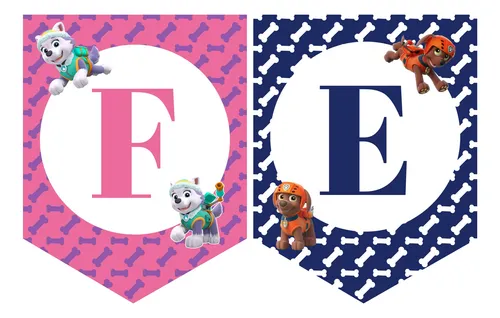 Banderines De Feliz Cumpleaños De Diseño Paw Patrol Multicolor Paw Patrol