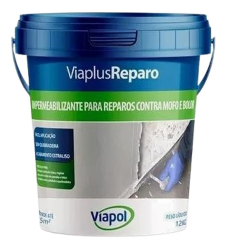 Viaplus Reparo Impermeabilizante Parede 12 Kg Viapol