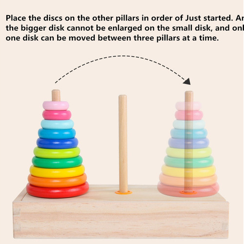 Wooden 10-story Tower Of Hanoi .