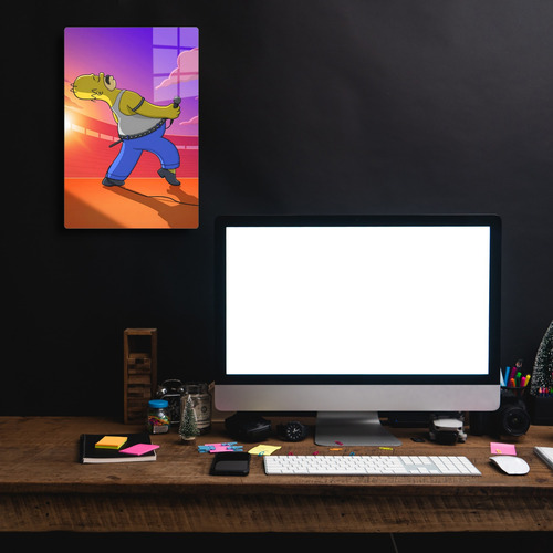 Poster Homero Queen Los Simpson Metálico + Soporte 20x30