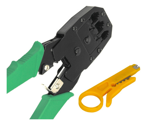 Prensa Crimpeadora Rj45 - Rj11 - Rj12 Incluye Pelacables