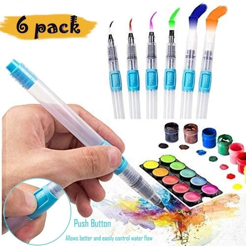 Juego De Pinceles Pintura Acuarela Profesional Iforu 6 Pcs