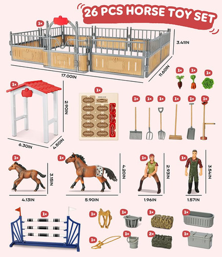 Set De Juego Horse Stable Kidbest Con Juguetes Para Caballos