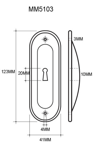 Imagen 2 de 5 de Cubeta Embutir Puerta Corrediza 12.3x4,1 5102 Regalosleon