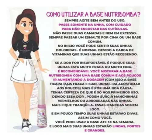 Base Nutribomba Esmalte Fortalecedor Crescimento Unha Pe Mao