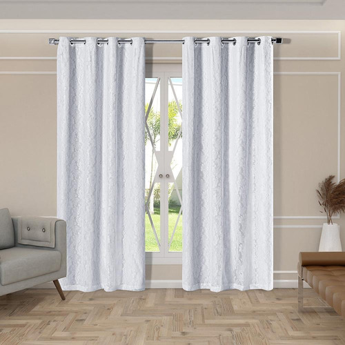 Cortina Eddi Blackout com voil PVC Cor cinza Encaje Tamanho 2.80 m x 2.30 m