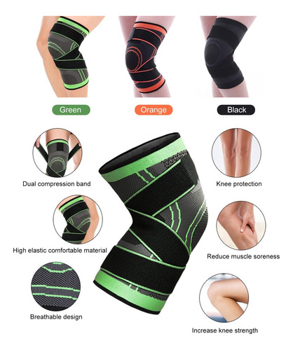 2 Uds Soporte De Rodilla Ajustable,para Correr Baloncesto