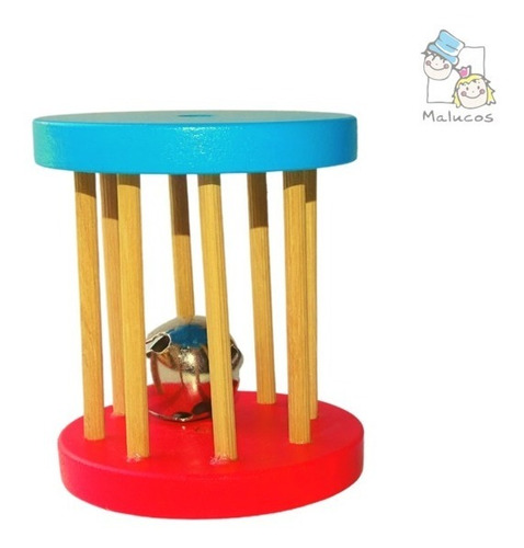 Sonaja Rodante De Madera Con Sonido Cascabel