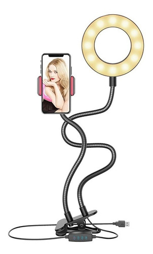 Ring Light + Suporte Celular Selfi Luminaria Abajur Youtuber