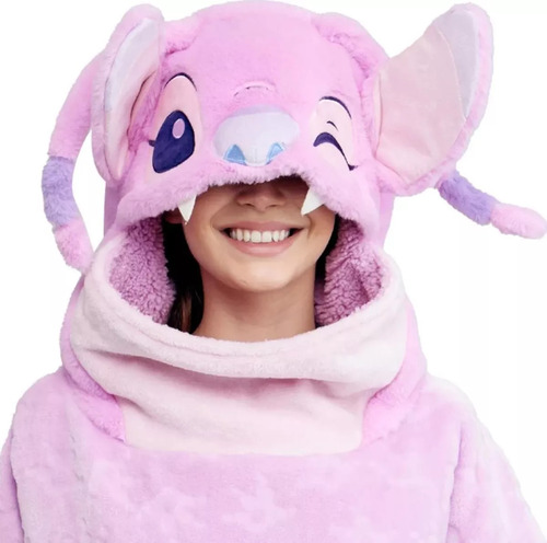 Bata De Dormir Wabi Capuch Mujer Disney Stitch Angel 1160878