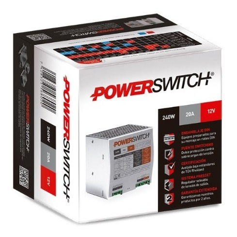Imagen 2 de 7 de Fuente De Alimentacion Power Switching 240w 12v 20a Riel Din
