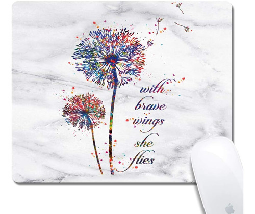 Mouse Pad Con Bordes Cosidos, Acuarela Dandelion