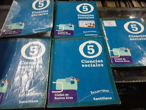 Sociales 5 Caba Recorridos Santillana Lote X 5 Libros 