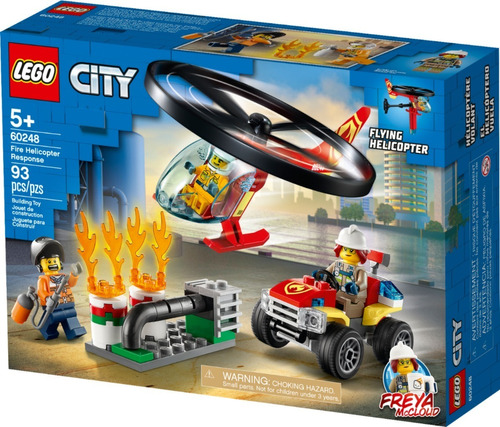 Lego City Combate Ao Fogo Com Helicóptero Com 93 Peças 60248