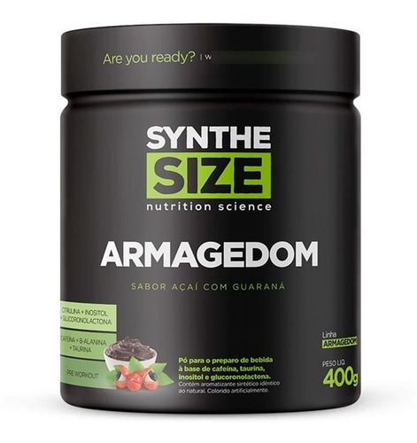 Pré Treino Armagedom C/ Beta Alanina Pote 400g - Synthesize Sabor Uva