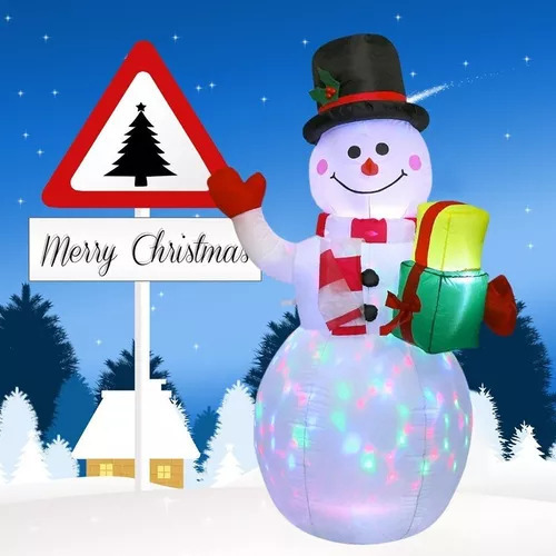 Navidad Nieve Mono Multicolor Led Inflable De 1,5 M, 150 Cm