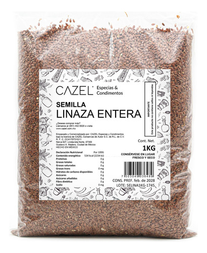 Semilla De Linaza Entera Calidad Premium 1kg