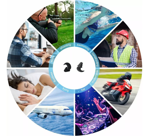 Tapones De Oído De Silicona Para Dormir Y Natación, 2 Pares