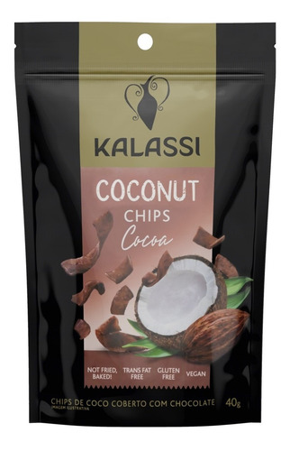 Imagem 1 de 1 de Snack Kalassi Coconut Chips Chocolate 40g