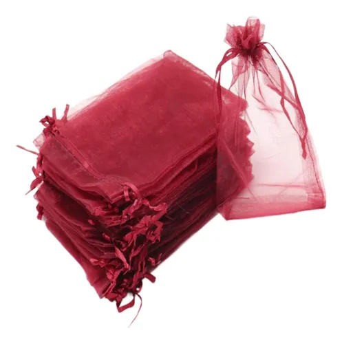 100 Bolsas De Organza Con Cordón, Bolsas De Regalo De