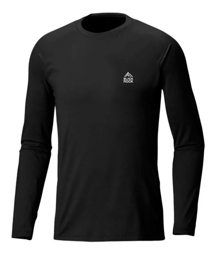Imagen 2 de 5 de Remera Camiseta Termica Hombre Black Rock Negro Running