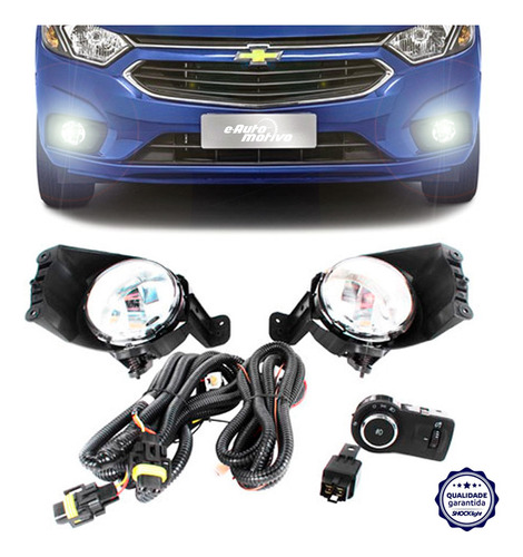 Kit Farol Auxiliar Neblina Onix 2012 A 2019 Botão Original