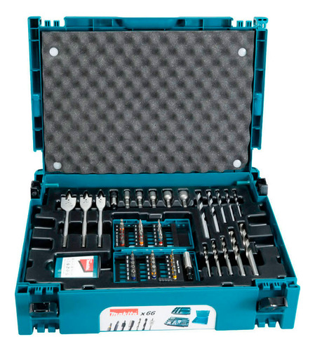 Conjunto De Brocas E Bits Makpac 66 Peças B-43044 Makita