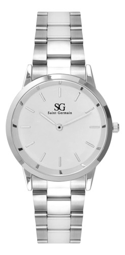 Relogio Feminino Elegante Metal Belmont Silver 32mm Cor Da Correia Prata Cor Do Bisel Prata Cor Do Fundo Branco