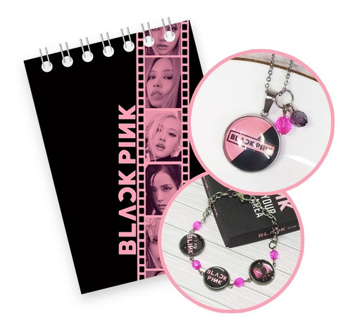 Pack Kpop Blackpink (pulsera + Collar + Block De Notas)